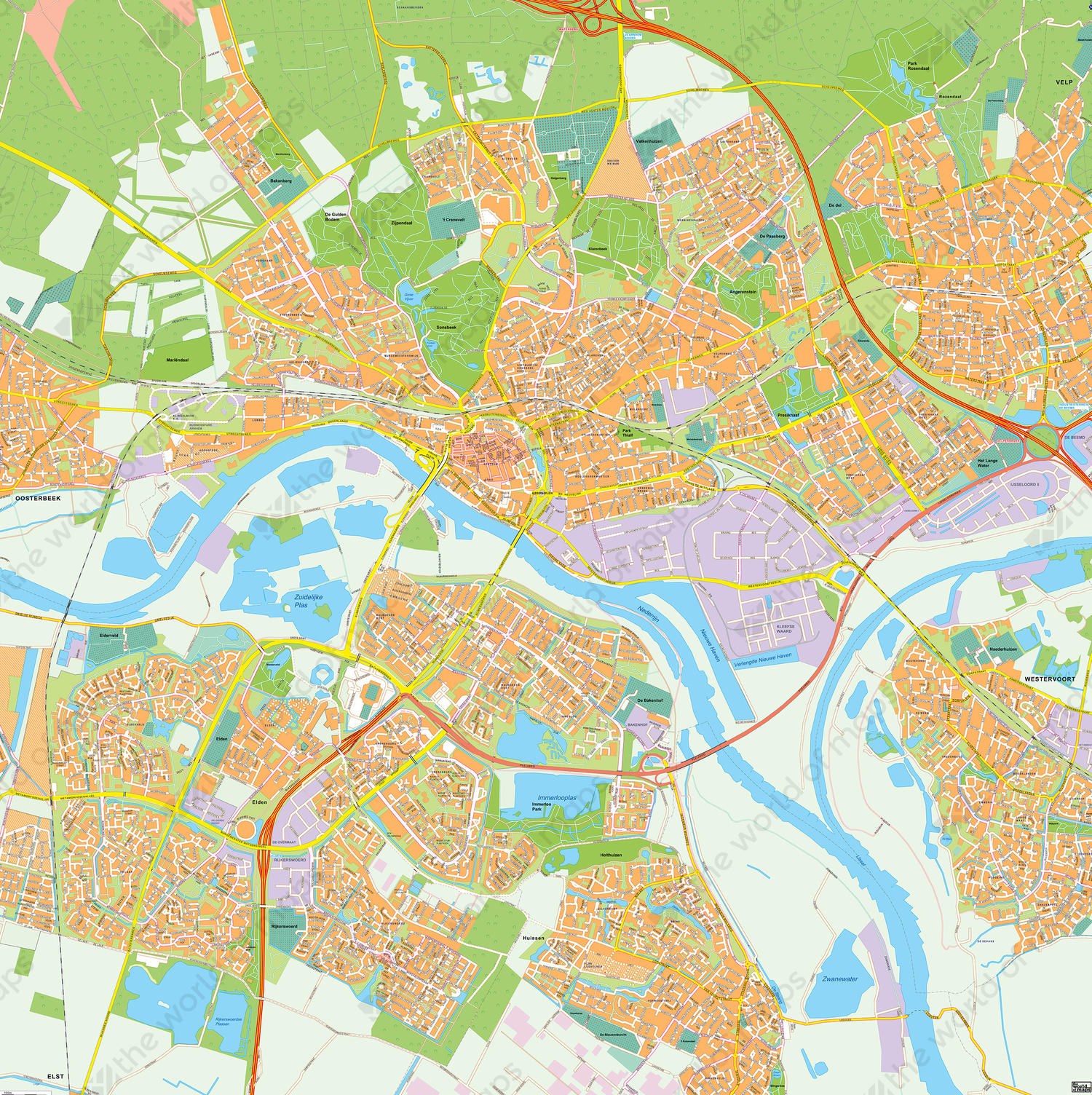 Digital map Arnhem Digital map Arnhem