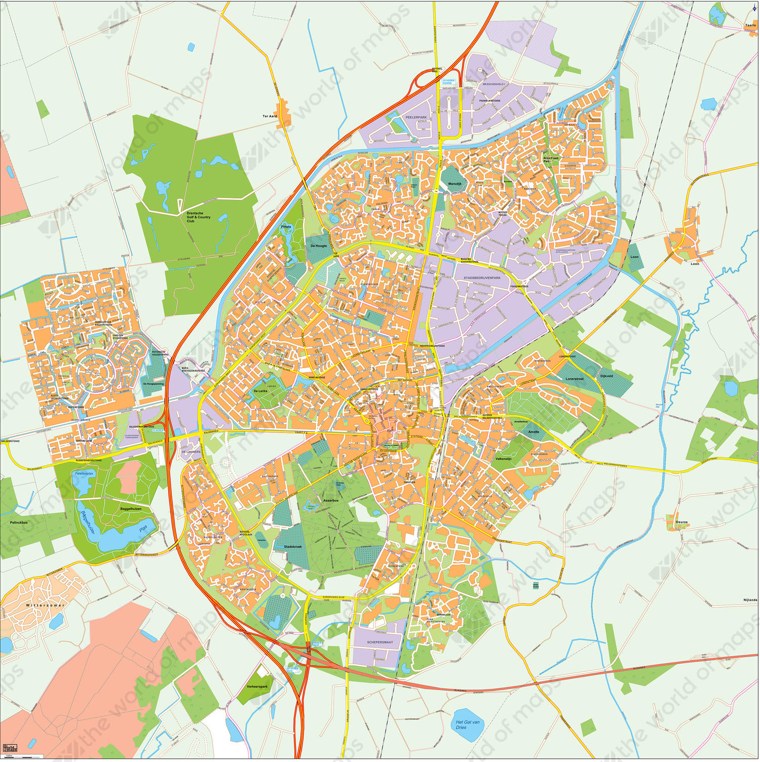 Digital map Assen Digital map Assen