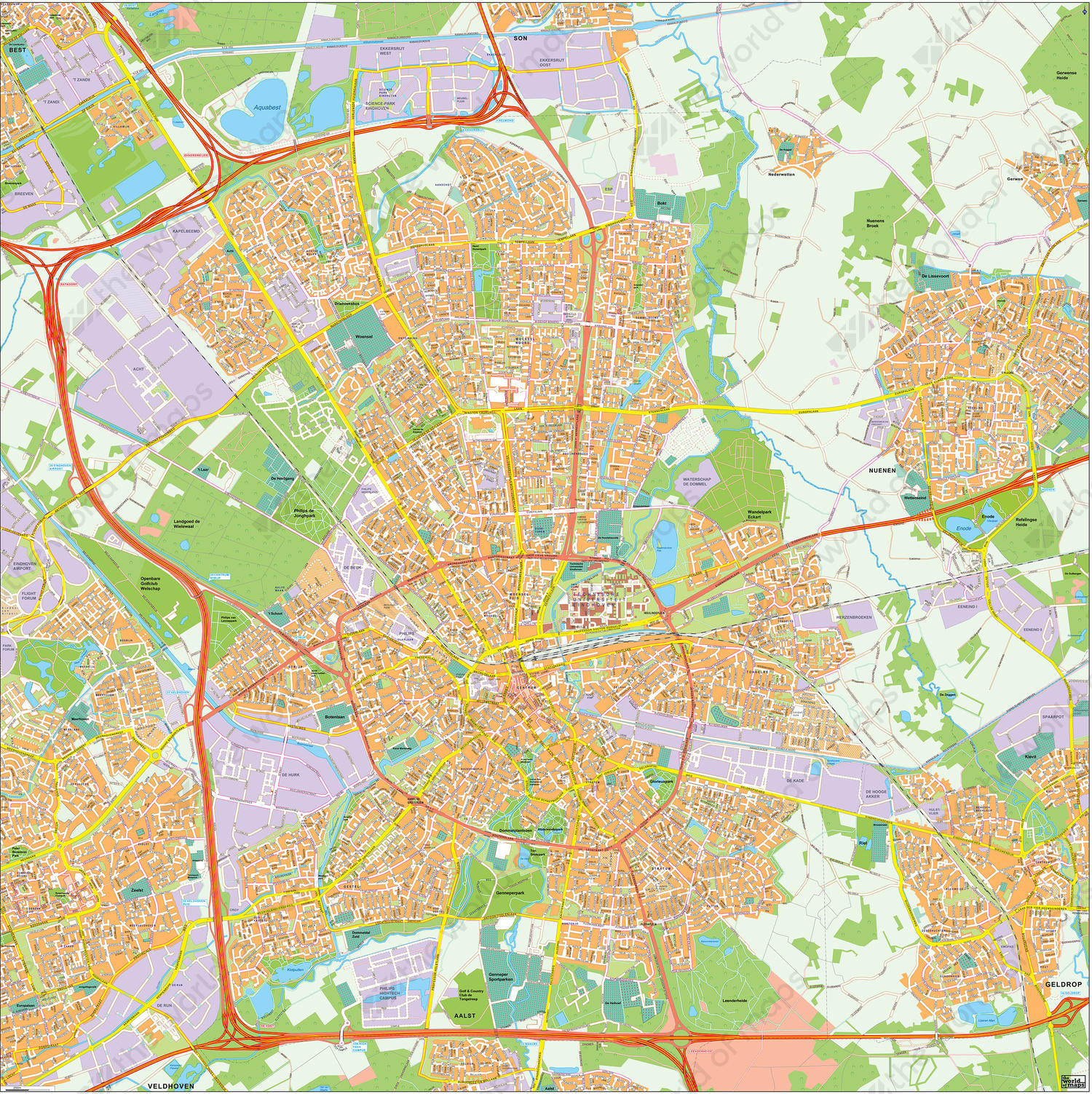 Digital City Map Eindhoven 396 The World Of Maps Com