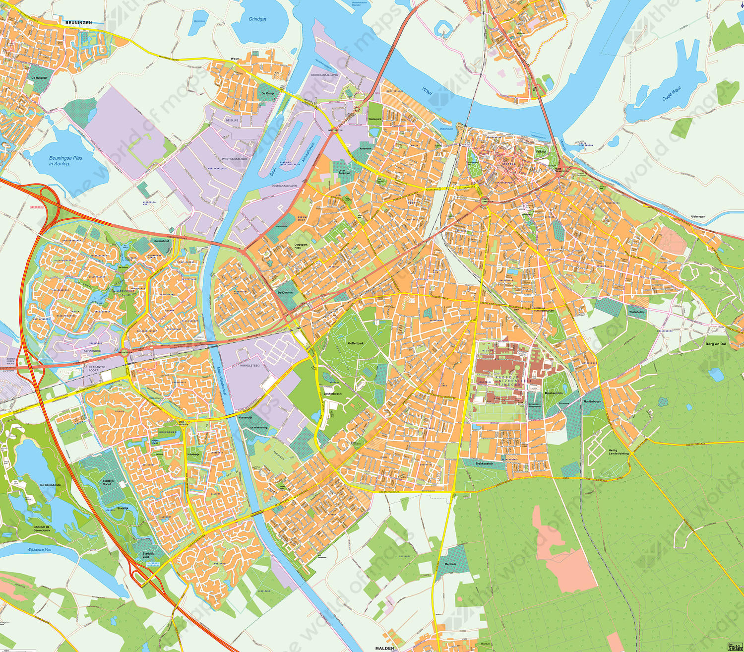 Digital map Nijmegen