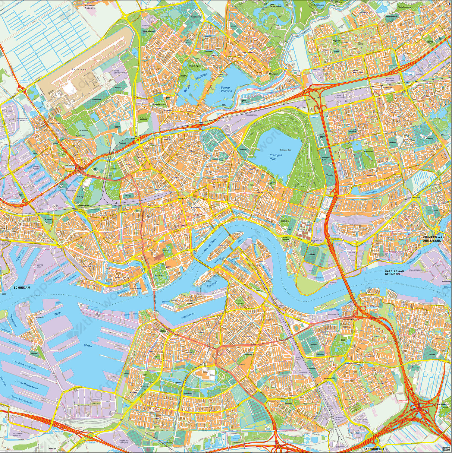 Digital map Rotterdam