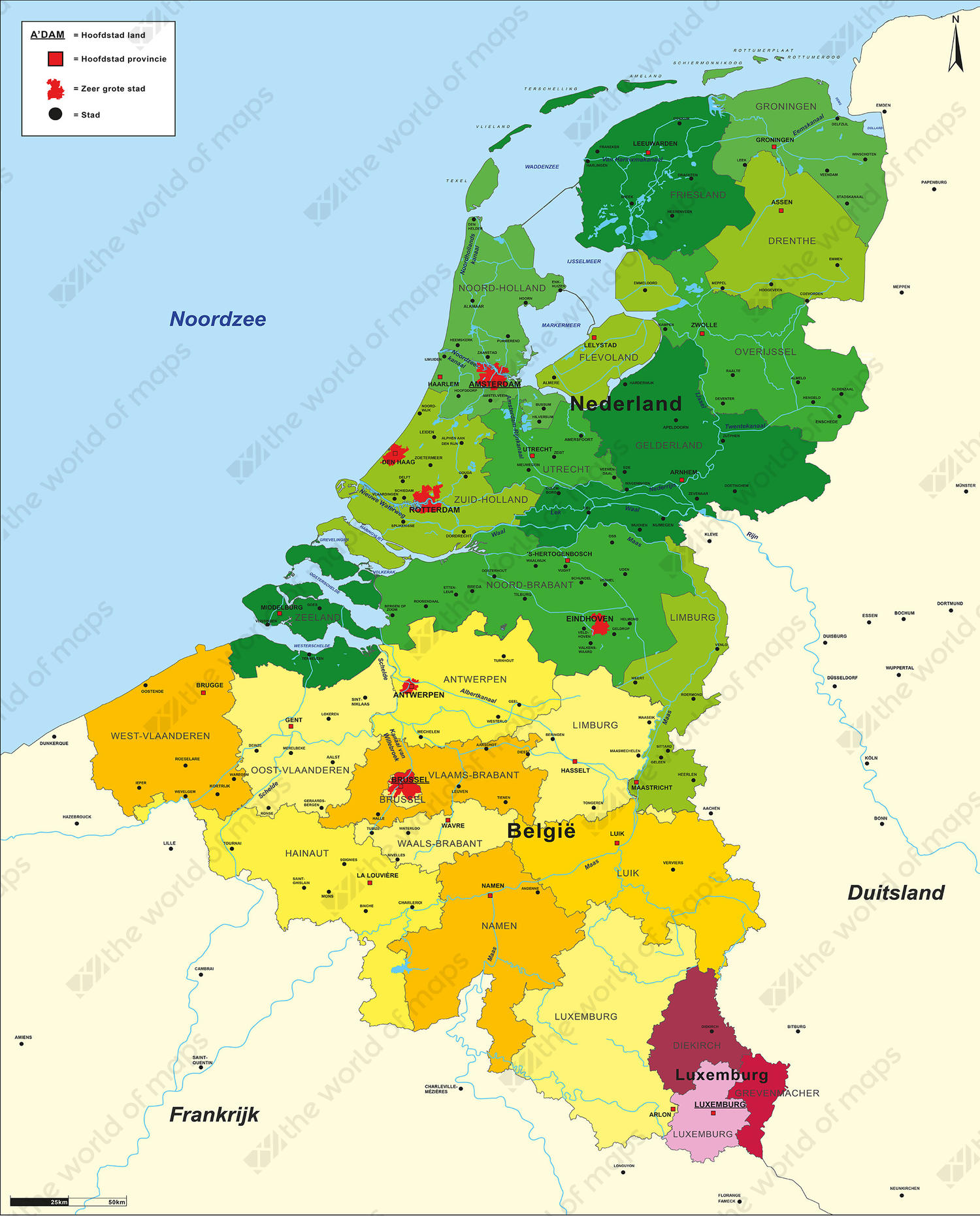 Digital basic map Benelux