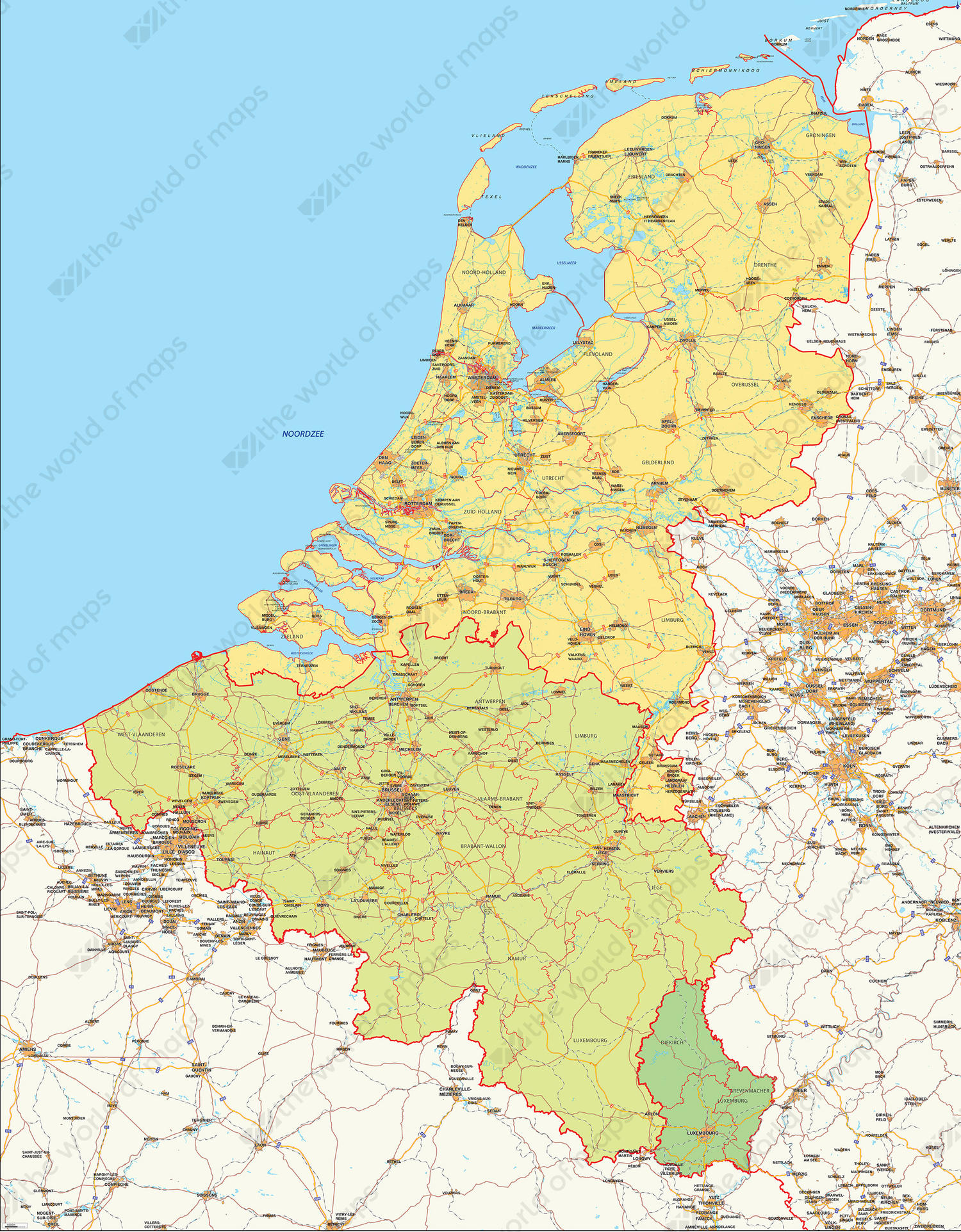 Digital map Benelux Digital map Benelux