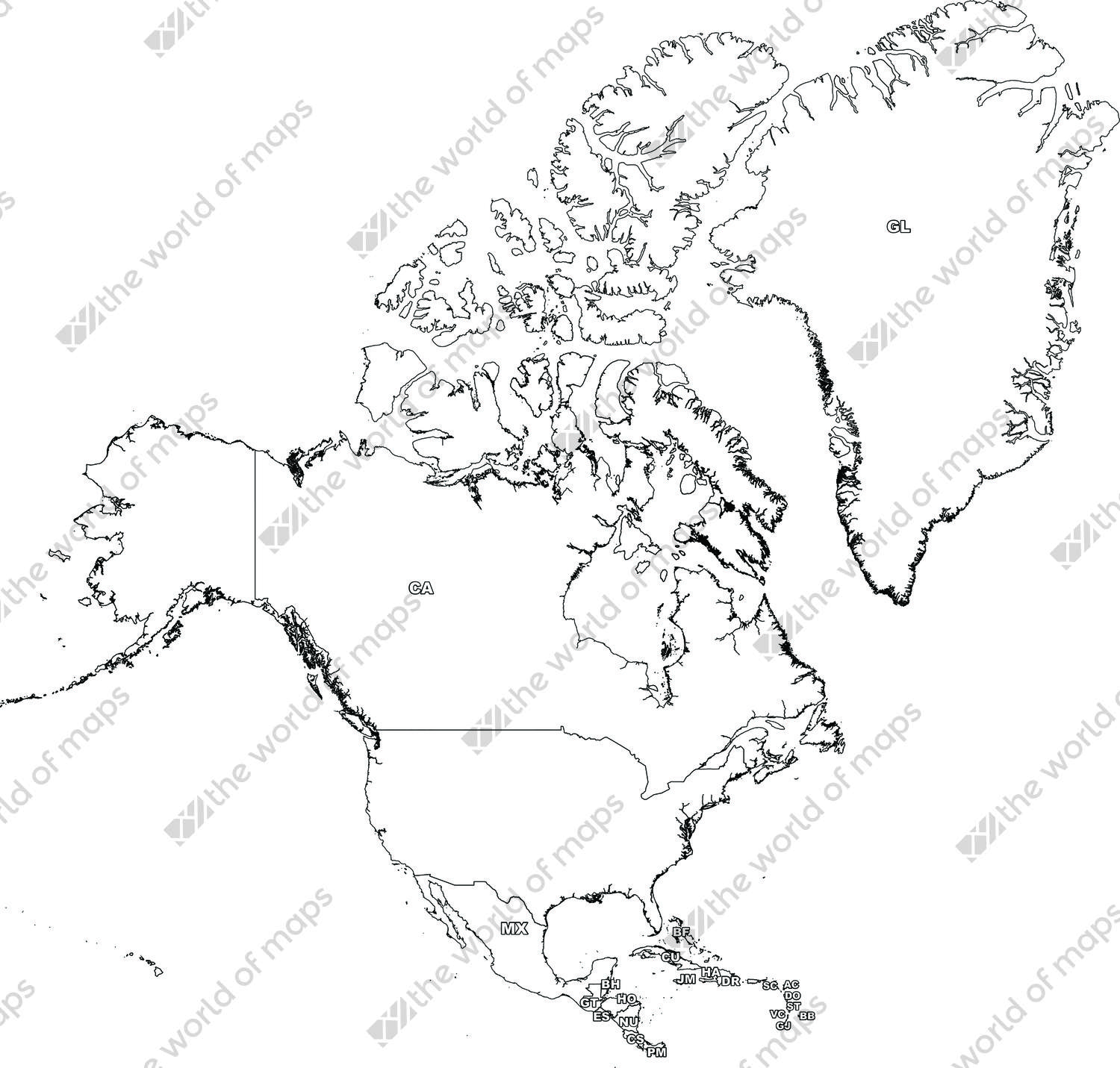 Digital map of North America (free) Digital map of North America (free)