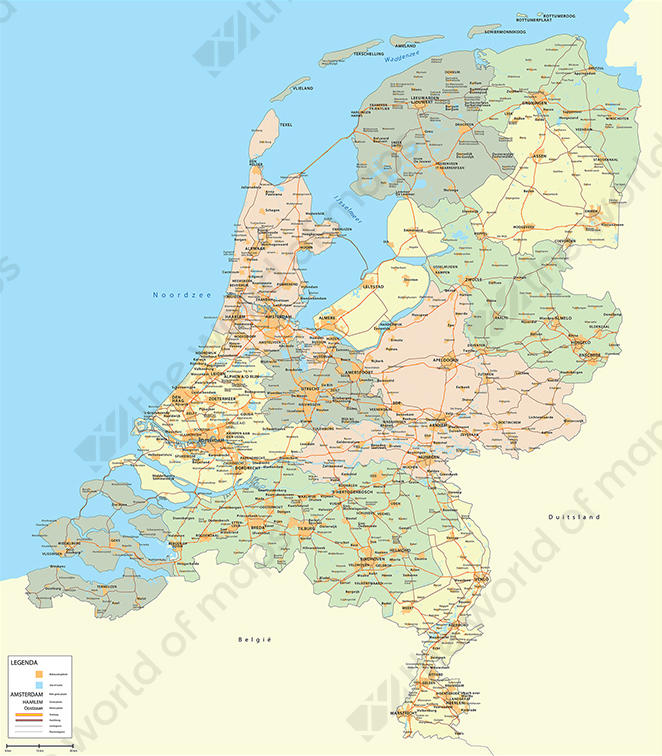 Digital province map of The Netherlands