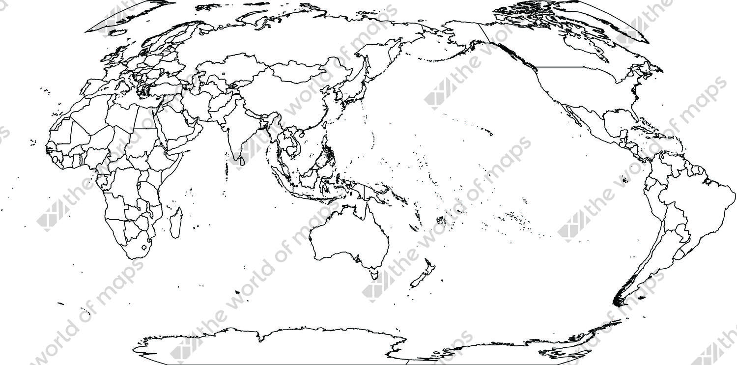 Digital world map in Robinson projection (free)