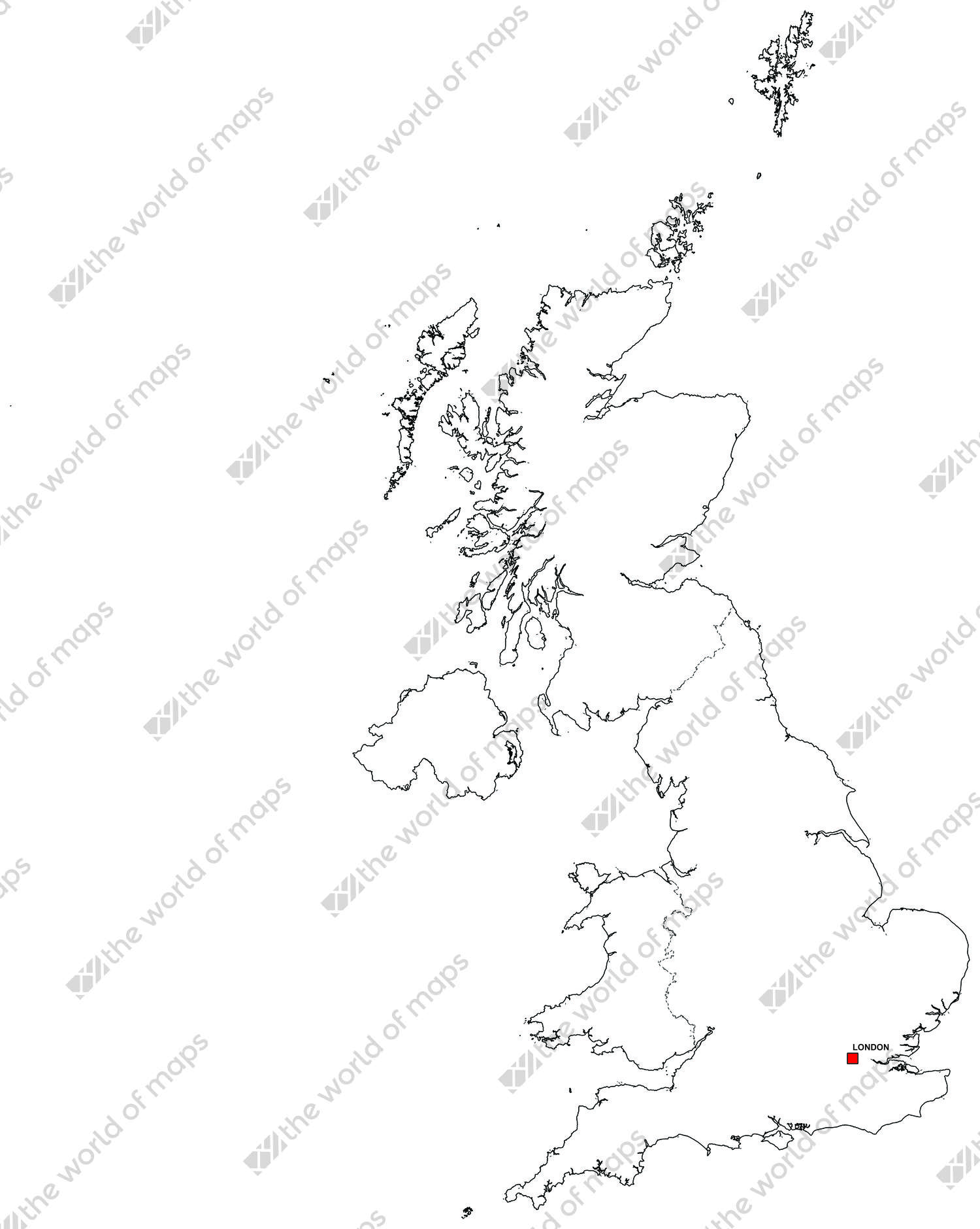 Digital map of the United Kingdom (free) | The World of Maps.com
