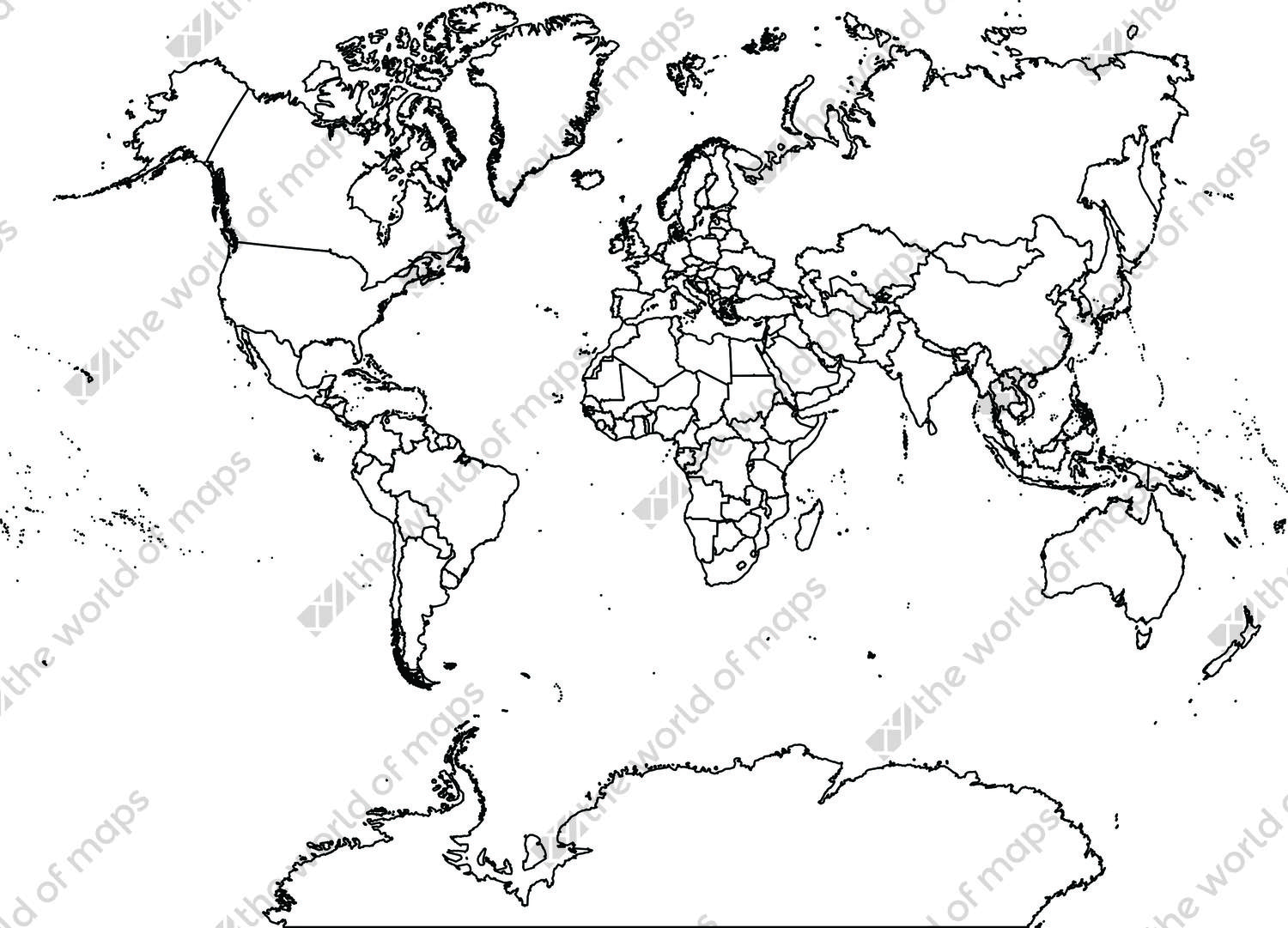 Digital world map van der Grinten projection (free)