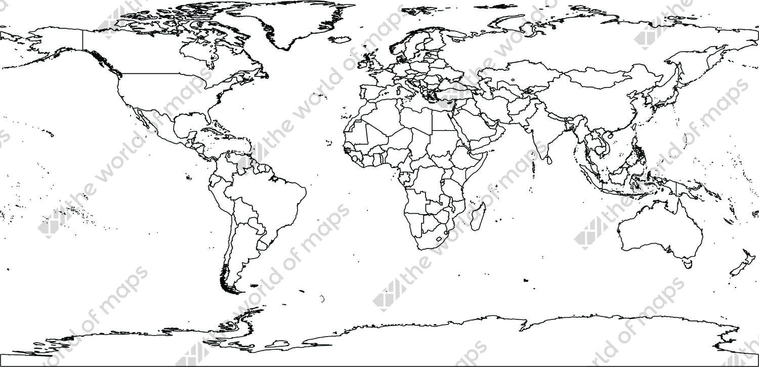 Digital world map WGS84 projection (free)