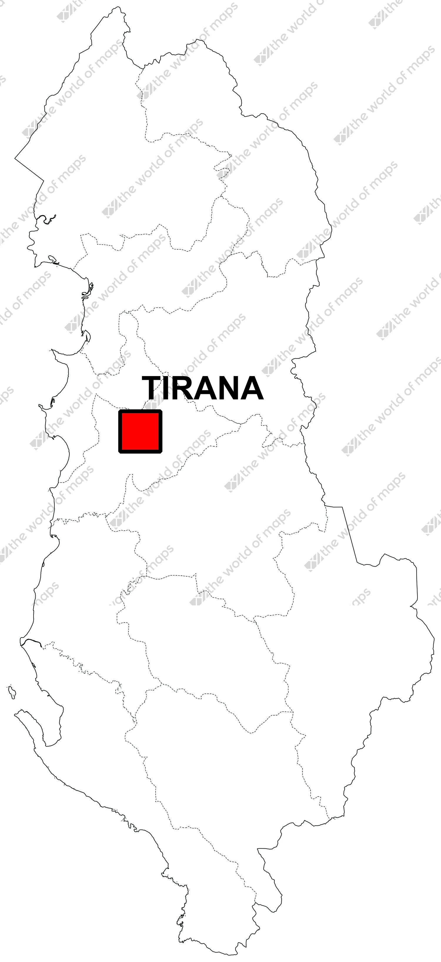 Digital map of Albania (free) 