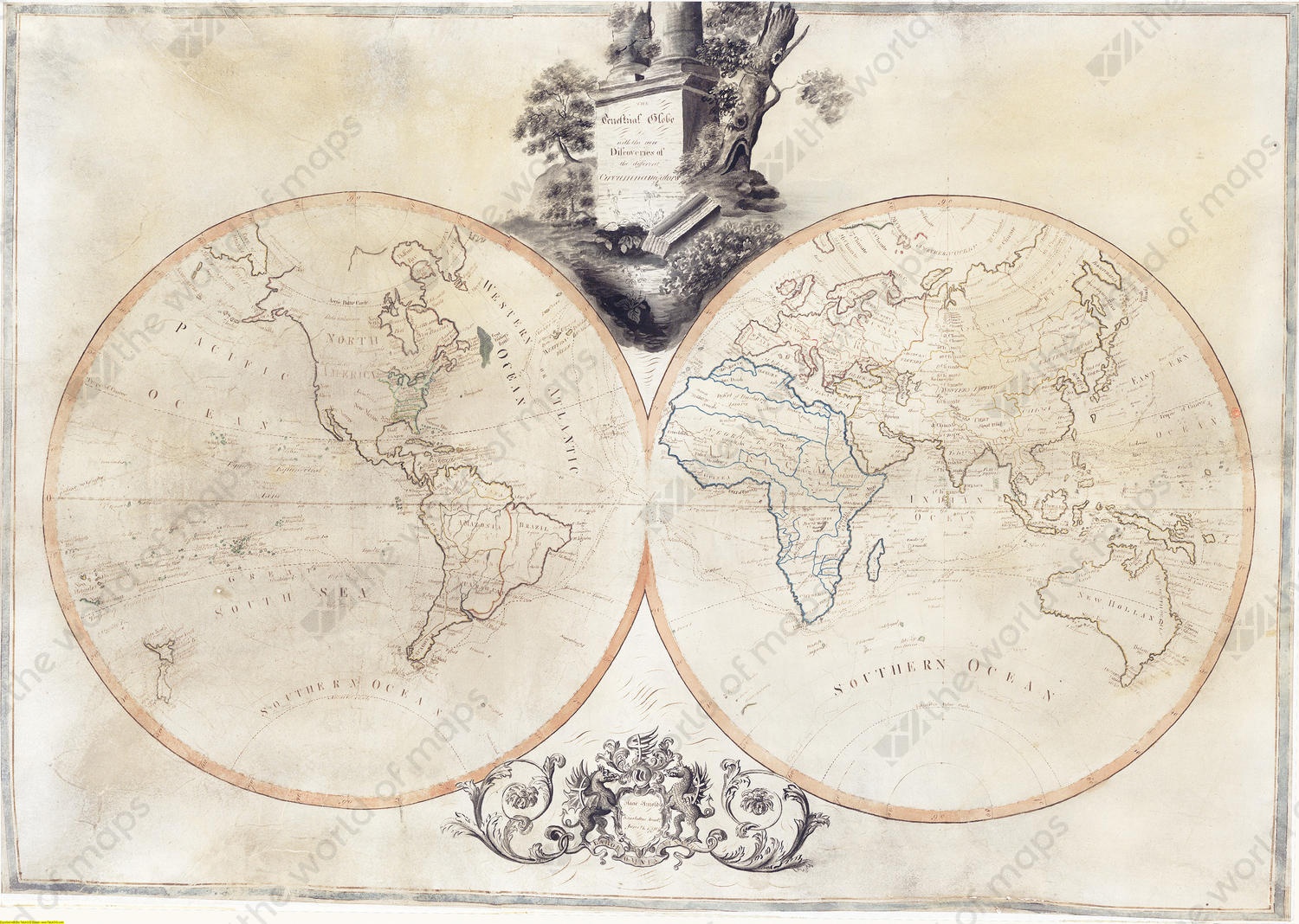 Digital World Map Year 1799 Arnold 1337