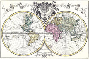 Digital World Map Year 1740 Delisle