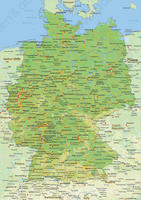 Digital physical map of Germany