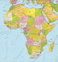 Digital map Africa with relief