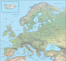 Digital map Europe physical 