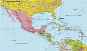 Digital map Central America with relief