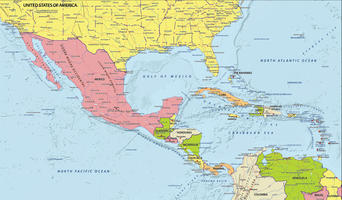 Digital map Central America political