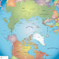 Digital map Arctic area 