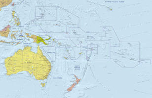 Digital map Oceania with relief