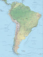 Digital map South America physical