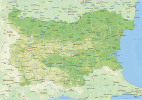 Digital physical map of Bulgaria