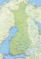 Digital physical map of Finland 