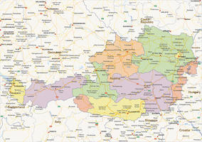 Digital politcal map of Austria 