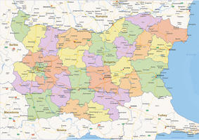 Digital political map of Bulgaria