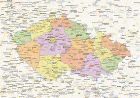 Digital physical map of Czech Republik 