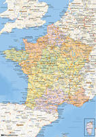Digital political map of France
