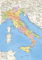 Digital political map of Italy 