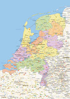 Digital politcal map of The Netherlands