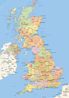 Digital political map of United Kingdom