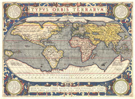 Digital World Map Year 1592 Abraham Ortelius