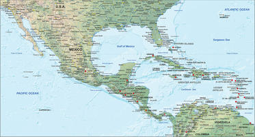 Digital map Central America physical