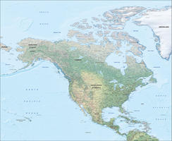 Digital map North America physical