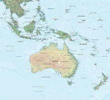 Digital map Oceania physical