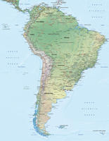 Digital map South America physical