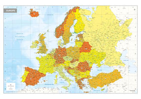 Digital postcode map Europe