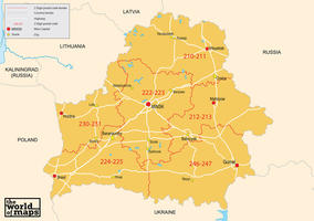 Digital postcode map Belarus 3-digit