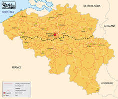 Digital ZIP code map Belgium 2-digit