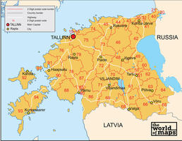 Digital postcode map Estonia 2-digit