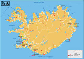 Digital postcode map Iceland 3-digit