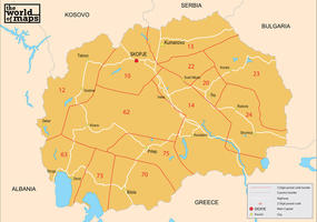 Digital postal code map Macedonia 2-digit