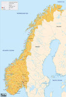 Digital postcode map Norway 2-digit