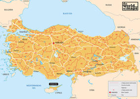 Digital postcode map Turkey 2-digit