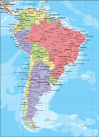 Digital map South America political