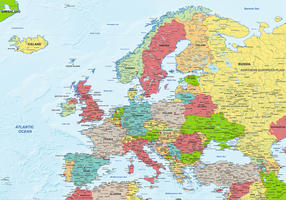Digital map Europe political