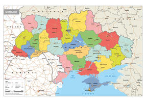 Digital political map of Ukraine