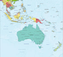 Digital map Oceania political